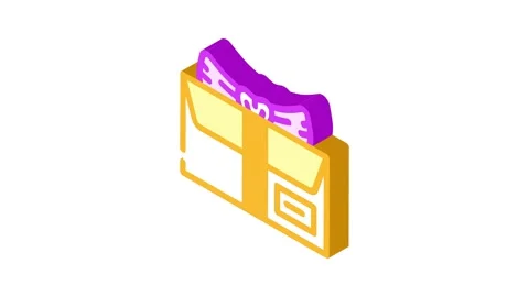 Holiday gift box isometric icon animation Stock Footage 327294497