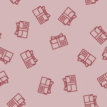 Holiday gift box line vector seamless pattern Illustrazione stock
