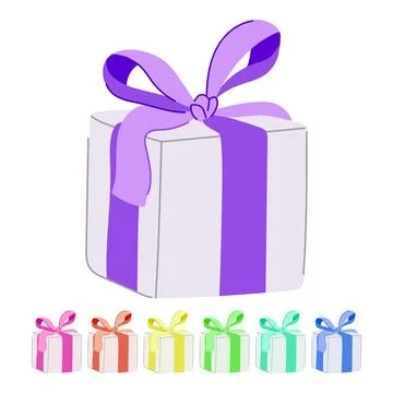 Holiday gift box vector cartoon graphic Stock Illustration