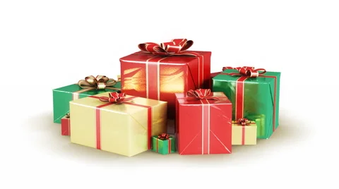 Holiday gift boxes. With Alpha Matte. Loopable 스톡 동영상 907617