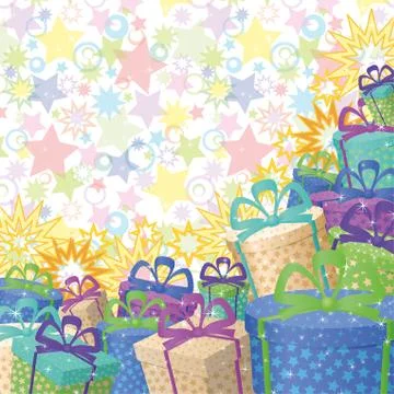 Holiday gift boxes, background Stock Illustration