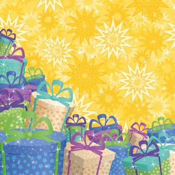 Holiday gift boxes, background Stock Illustration