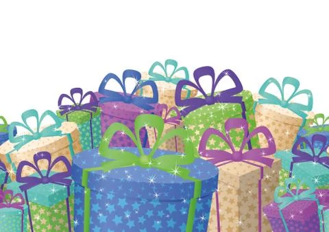 Holiday gift boxes, background Stock Illustration