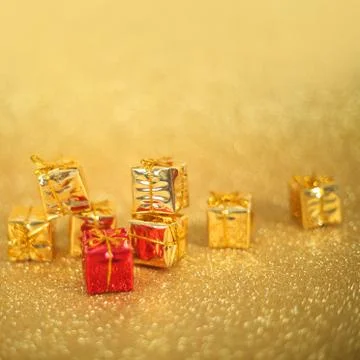 Holiday gift boxes 库存照片