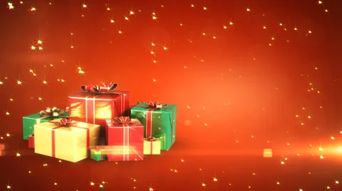 Holiday gift boxes with place for your text. Loopable Stock Footage 907809