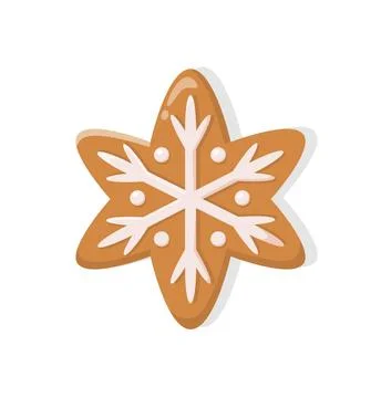 Holiday Gingerbread of Brown Snowflake Vector Illustrazione stock
