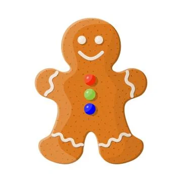 Holiday gingerbread man cookie. Illustrazione stock