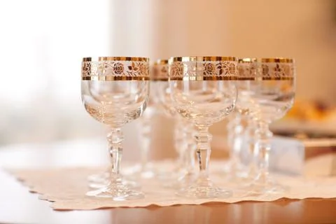 Holiday glasses on the table Stock Photos