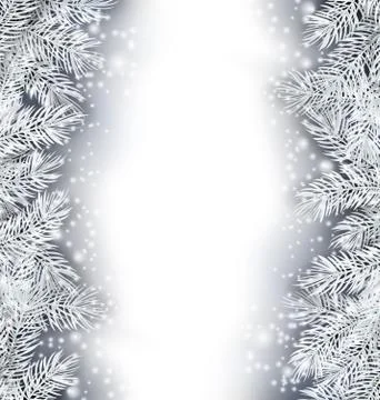Holiday Glowing Frame with Fir Branches Stock Illustration