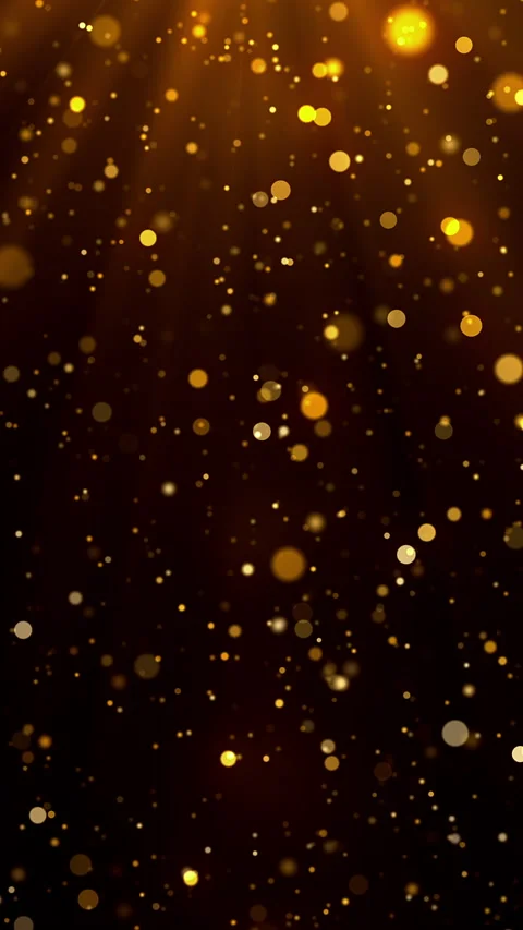 Holiday golden animation with flying golden sparkles Stock Footage