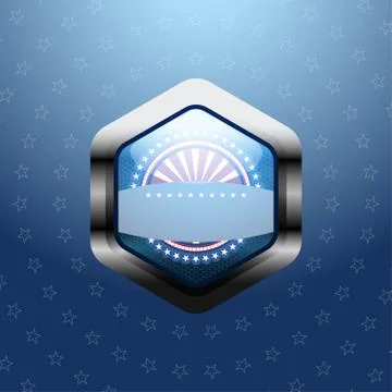 Holiday gradient blue background with circles of stras and metal label. Stock Photos