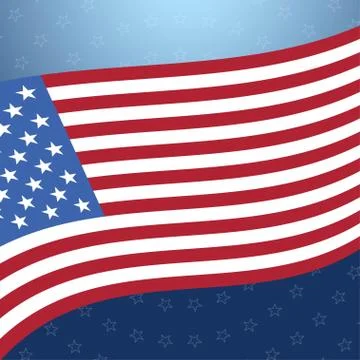 Holiday gradient blue background with circles of stras and american flag. Stock Photos