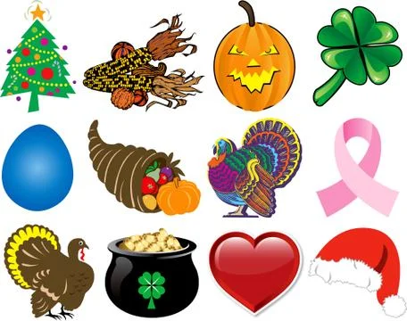 Holiday Icon Set 2 Stock Illustration