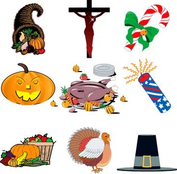 Holiday icon set  Stock Illustration