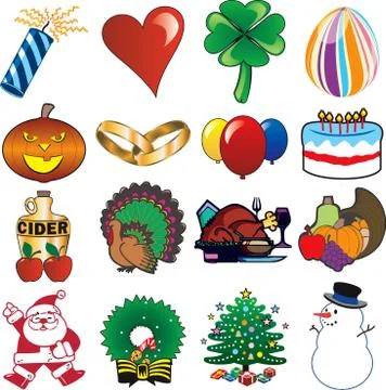 Holiday Icon Set Stock Illustration