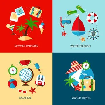 Holiday icons flat set 스톡 일러스트