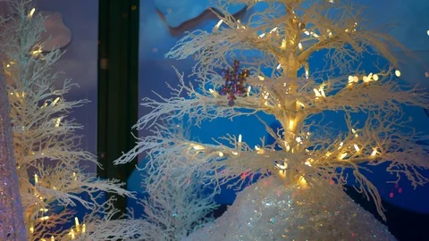 Holiday Lights Decorations Festive Tree Bright Twinkle Background Stock Footage 120819205