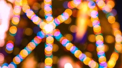 Holiday lights. Light colored circles, light sources are artistically defocus Stock Footage 121806551