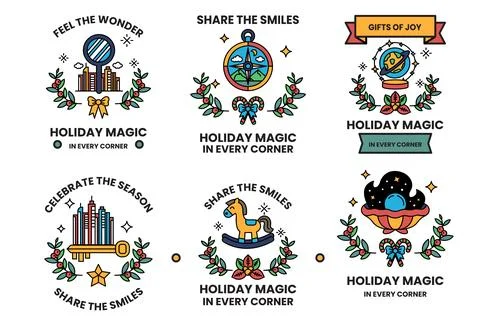 Holiday magic is a concept that is being shared in every corner Stock Illustration