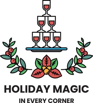 Holiday magic in every corner Stock Illustration