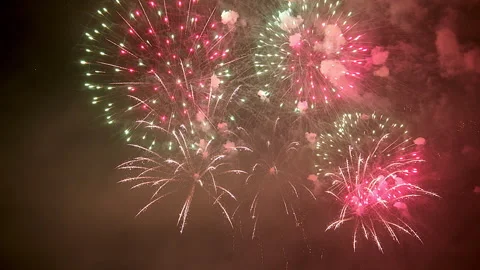 Holiday. Night fireworks Stock Footage 309118401