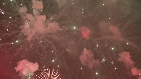 Holiday. Night fireworks Video stock 309118428