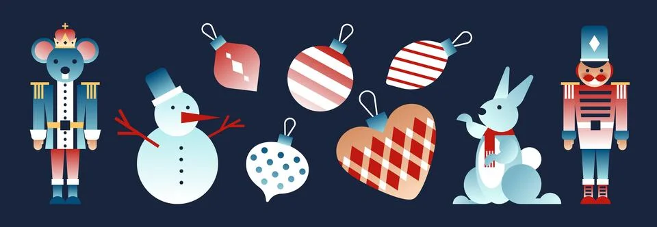 Holiday nutcracker figures Stock Illustration