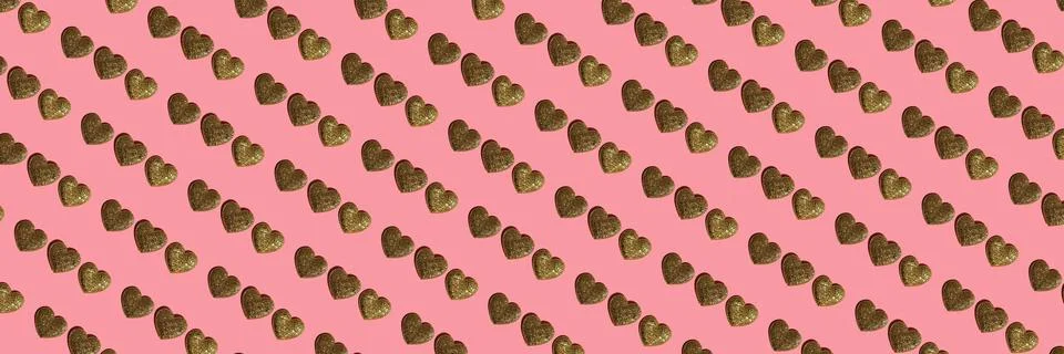 Holiday packaging concept, seamless pattern of sticker hearts Stock Photos