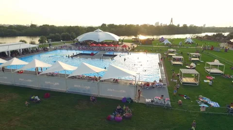 Holiday Park With Swimming Pool. Video stock 67565409