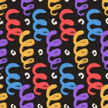 Holiday party seamless pattern. Geometric curve lines endless background. Fun Stock Illustration
