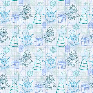 Holiday pattern in blue tones Stock Illustration