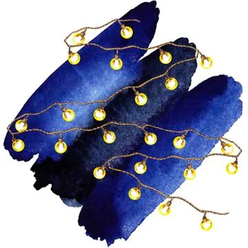 Holiday pattern with garland. Stock Illustration