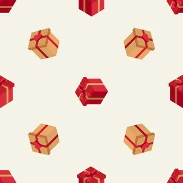 Holiday pattern with isometric boxes Stock Illustration