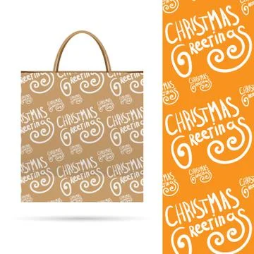 Holiday pattern over paper package Stock Illustration