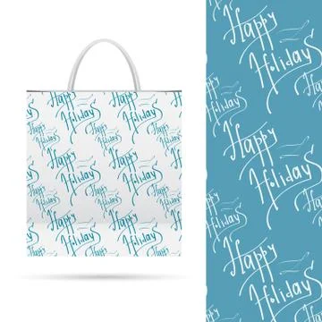 Holiday pattern over paper package Illustrazione stock