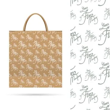 Holiday pattern over paper package 스톡 일러스트