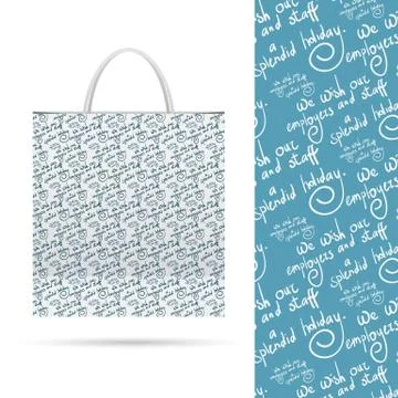 Holiday pattern over paper package Illustrazione stock