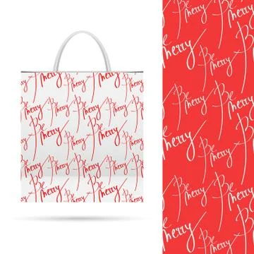 Holiday pattern over paper package Stock Illustration