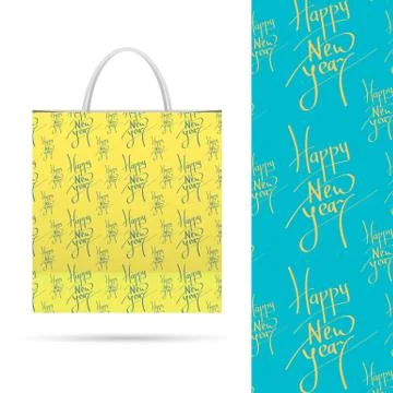 Holiday pattern over paper package 스톡 일러스트