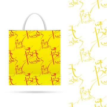 Holiday pattern over paper package Stock Illustration