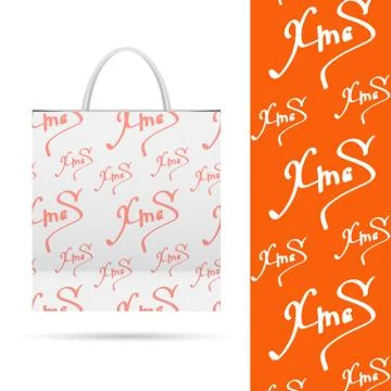 Holiday pattern over paper package 스톡 일러스트