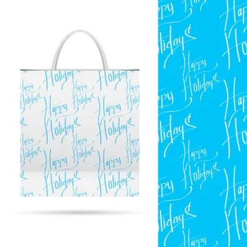 Holiday pattern over paper package Illustrazione stock