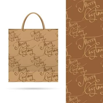 Holiday pattern over paper package Stock Illustration