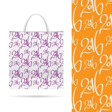 Holiday pattern over paper package Illustrazione stock
