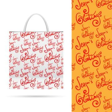 Holiday pattern over paper package Stock Illustration