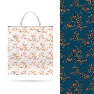 Holiday pattern over paper package Stock Illustration