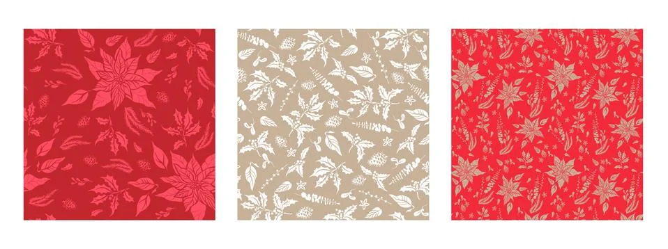 Holiday patterns set Stock Illustration