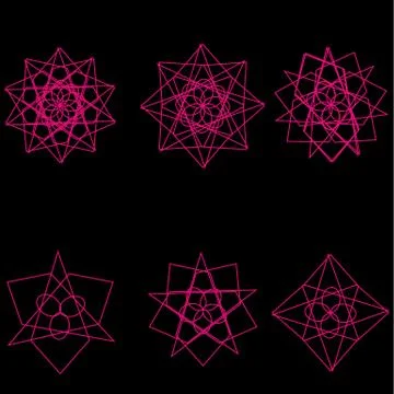 Holiday patterns of stars of snowflakes and flowers for gifts イラスト素材