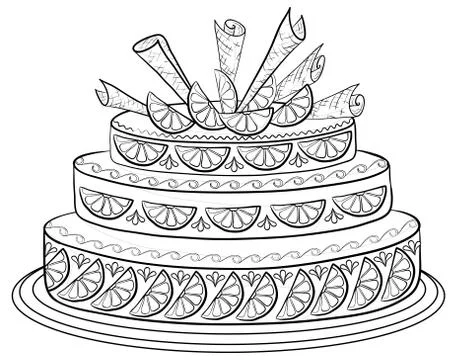 Holiday pie, contour Stock Illustration