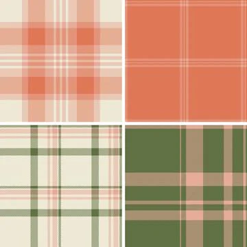 Holiday plaid pattern pack created for craft projects. Tartan designs fit scr Illustrazione stock